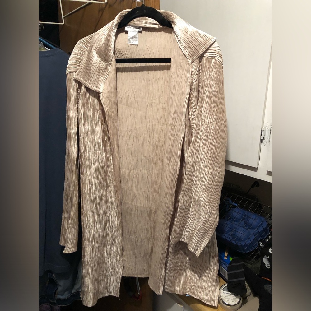Pile Ou Face Paris Gold Crinkle Polyester Jacket- 786